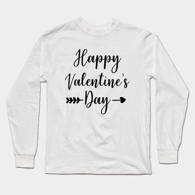 Valentine's Series: Happy Valentine's Day Handwritten Script Long Sleeve T-Shirt by Jarecrow 